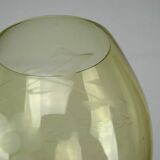 6 cut glass stemmed glasses, decorated with grapes