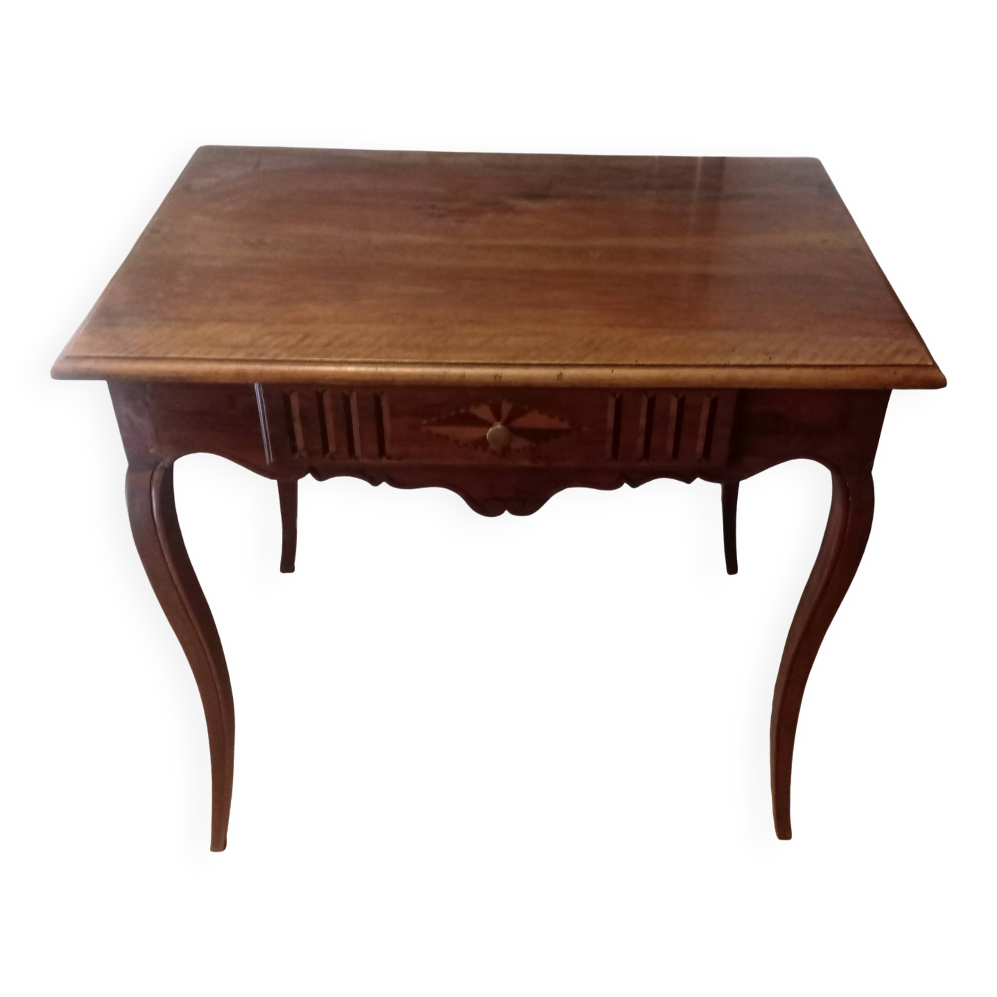 Walnut and marquetry table, 19th century.