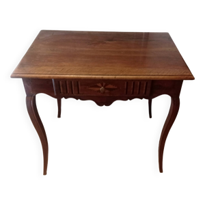 Table en noyer et marqueterie,