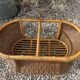 Oval vintage rattan coffee table