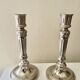 Antique silver-plated candlesticks in classic style