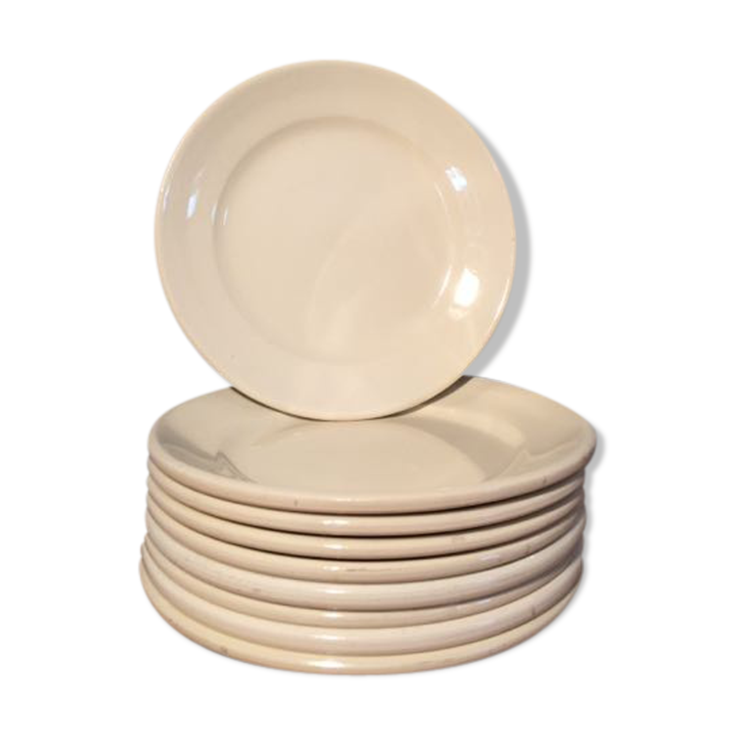 Set of  9 Digoin Saarguemines dessert plates