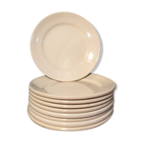 Set of  9 Digoin Saarguemines dessert plates