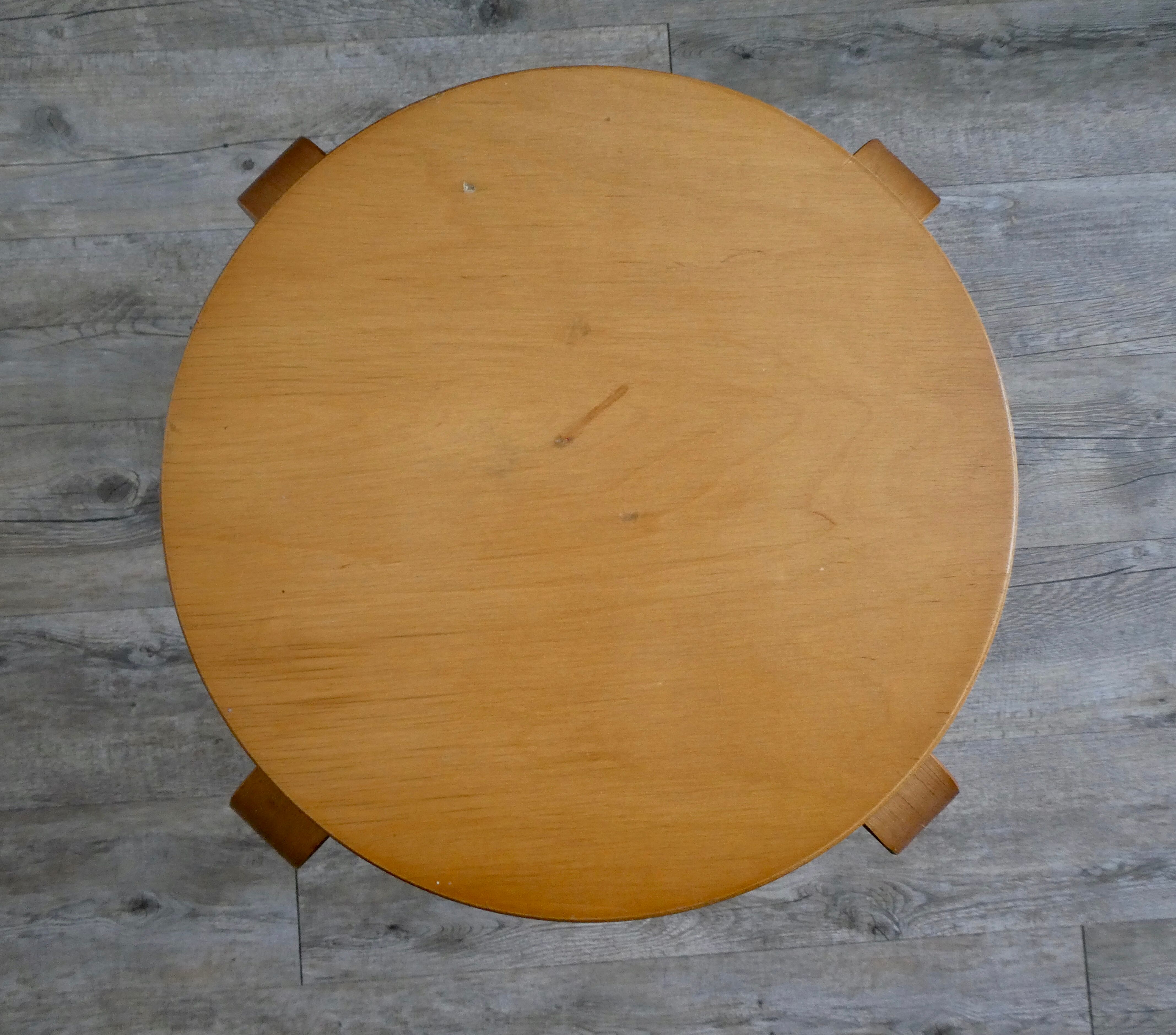 Pair of light wooden stools, 60s