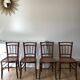 set of 4 bistro chairs in turned wood and canework stamped early 20th century