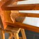 Trio of vintage pine wood bar stools