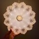 Vintage lampshade pendant light in pale yellow opaline