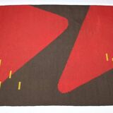 Design organic abstract geometric carpet/rug in style of Antonín Kybal, 1950s