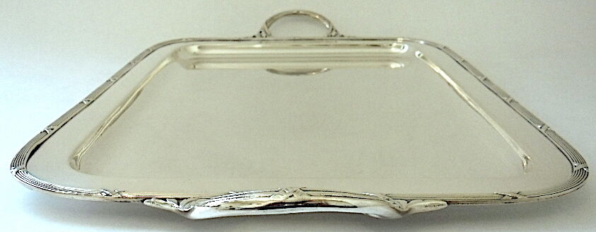 Serving tray metal silver style Louis-XVI