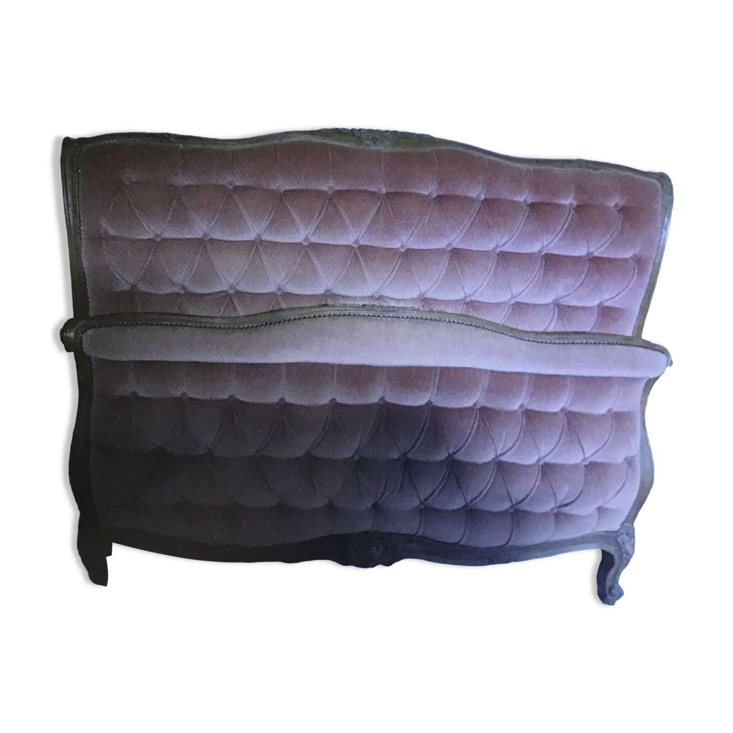 Upholstered double bed and 1 chair