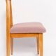 Blush pink bouclé chair mid-century in light wood by M. Zielinski, Europe, 1960s