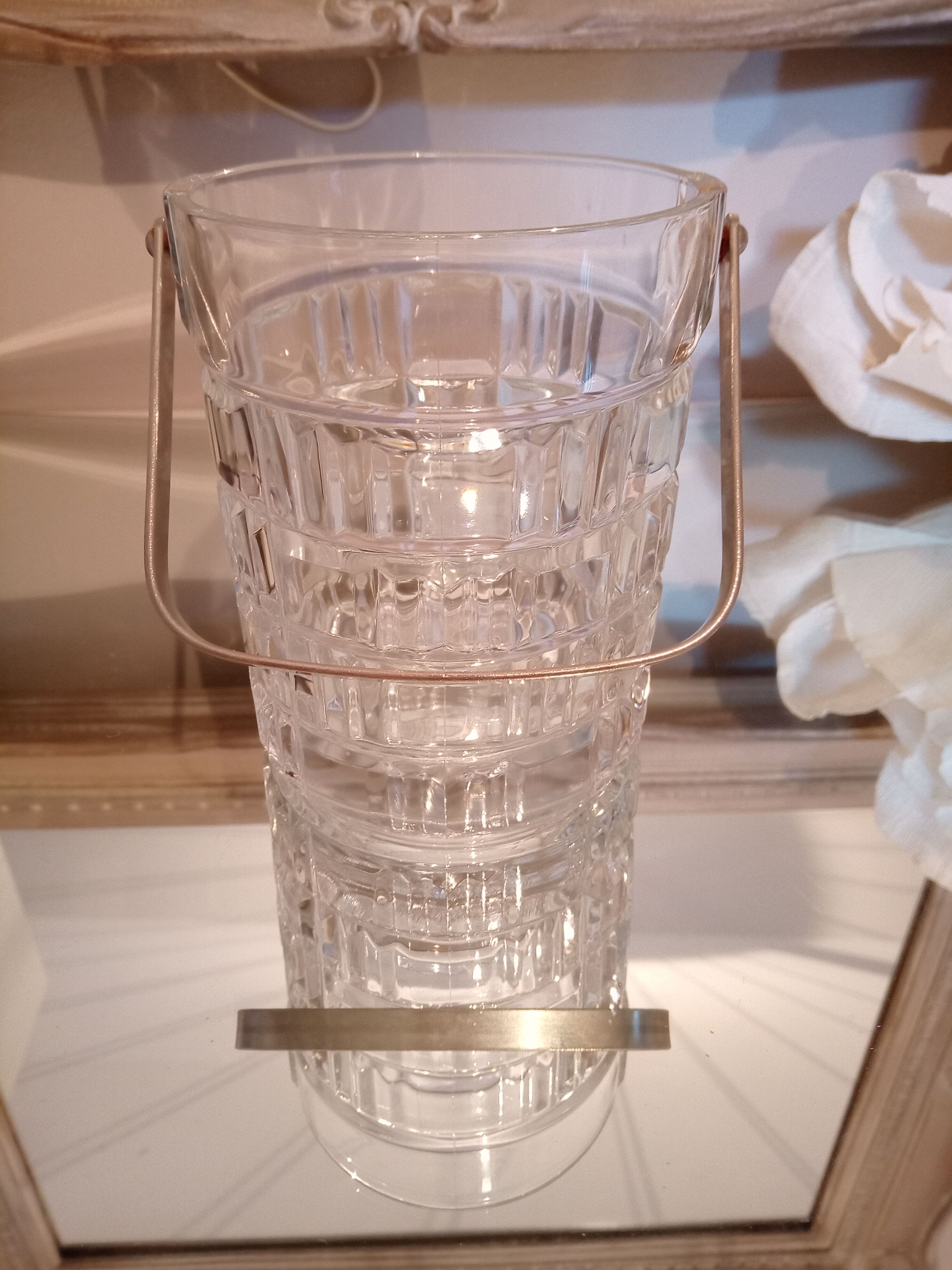 Molded glass ice bucket