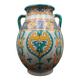 Vase pot with two handles in Moroccan ceramic signed Fes Moroccan