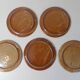 5 vintage signed stoneware flat plates