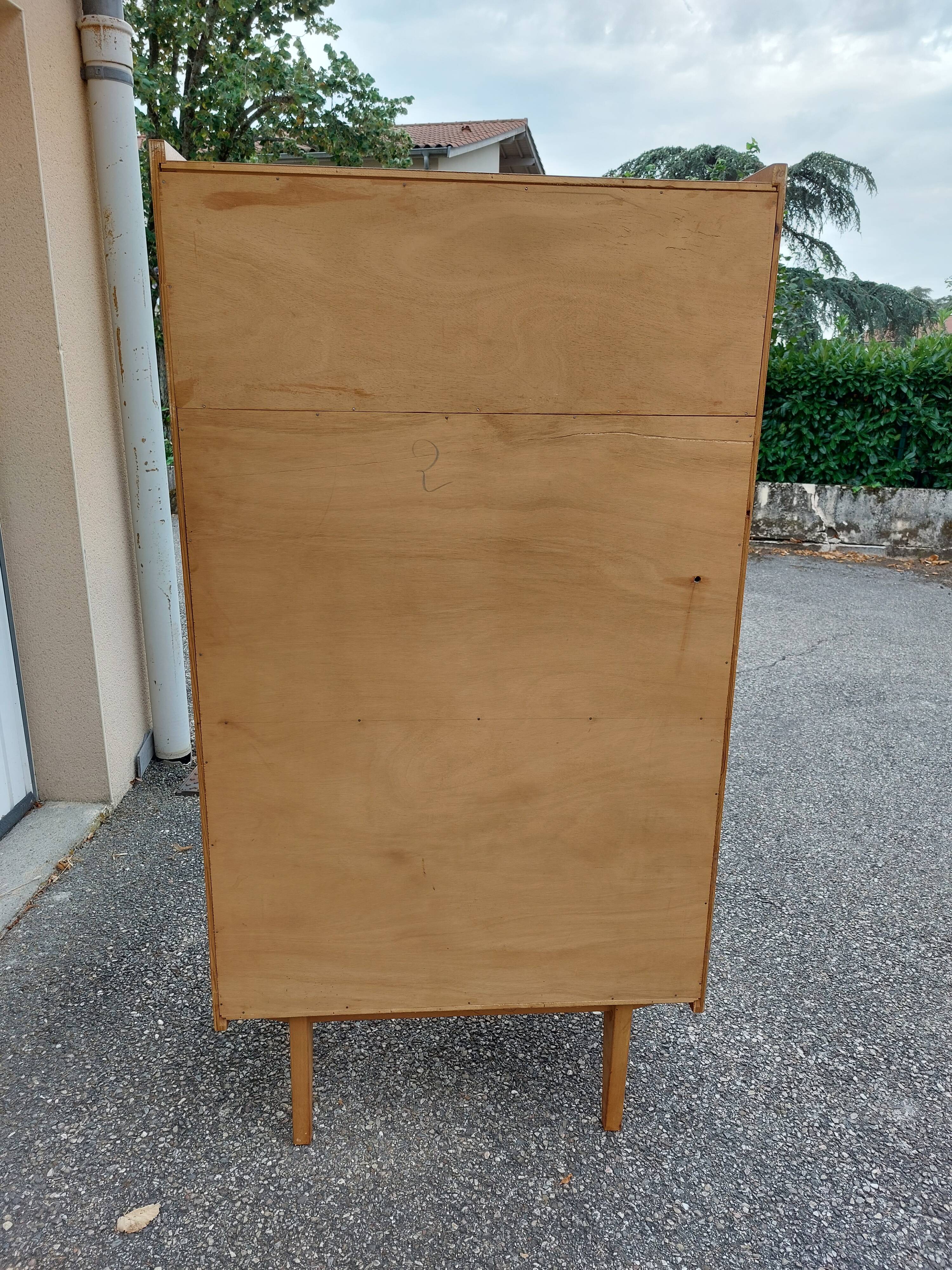 Secretary chest of drawers vintage light wood year 50 60