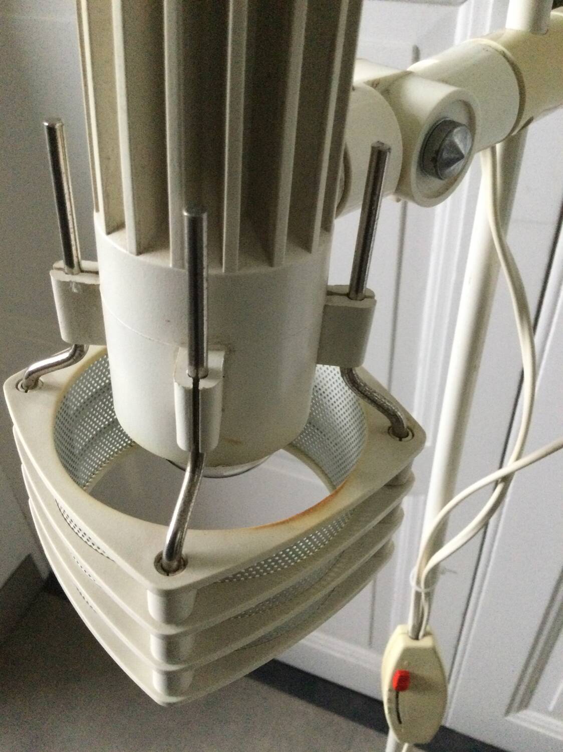 70s/80s parquet floor lamp with 2 spotlights