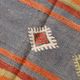 5x7 Tile Red & Grey Kilim Rug, Handwoven Vintage Kilim Rug, 140x221Cm