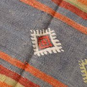 5x7 Tile Red & Grey Kilim Rug, Handwoven Vintage Kilim Rug, 140x221Cm