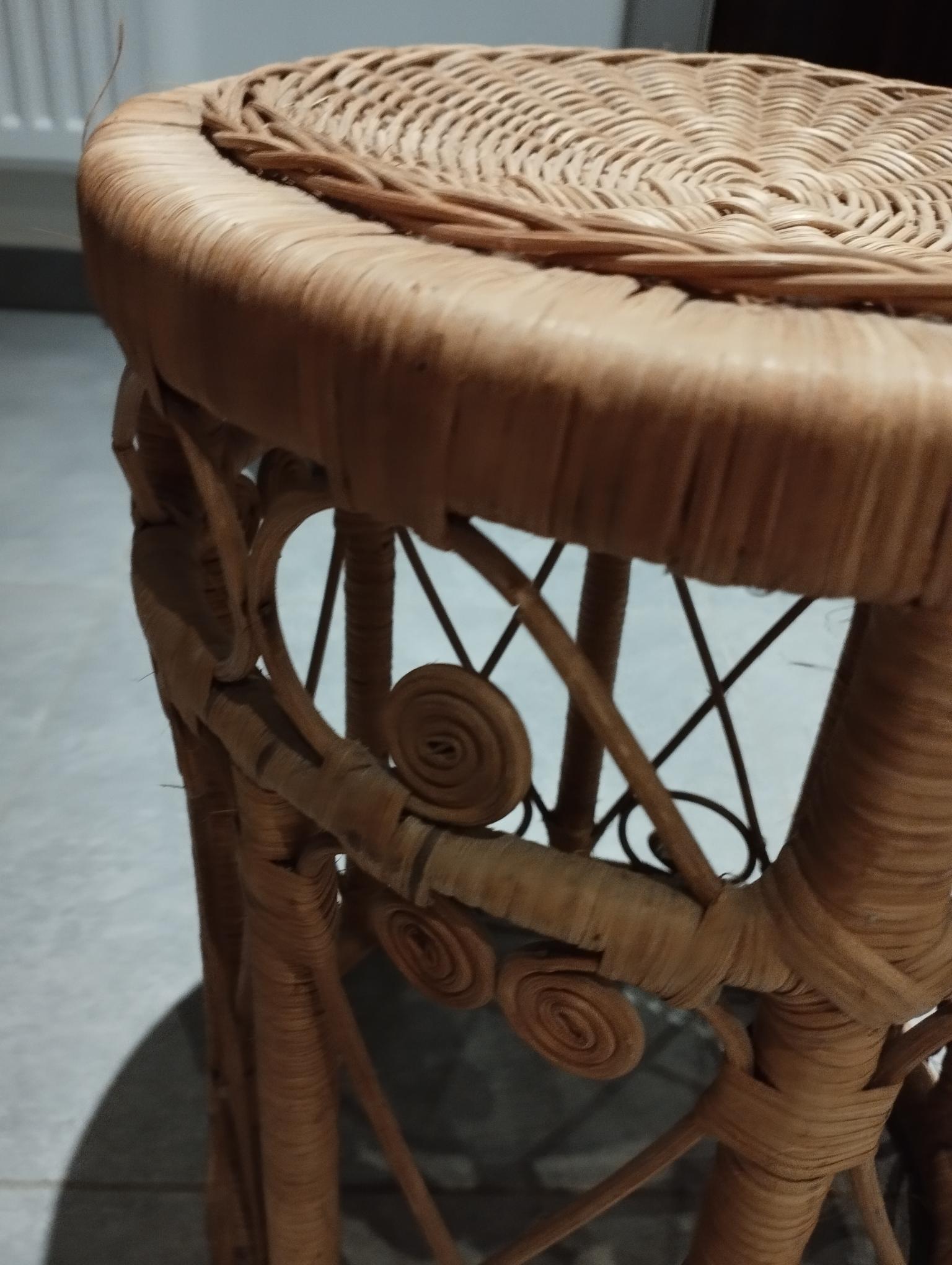 Peacok vintage bohemian chic rattan stool