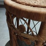 Peacok vintage bohemian chic rattan stool