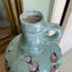 Signed ceramic bottle vase, cherry blossoms, 70s