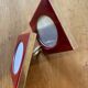 Set of 2 small red frames, made in Italy, 1970s