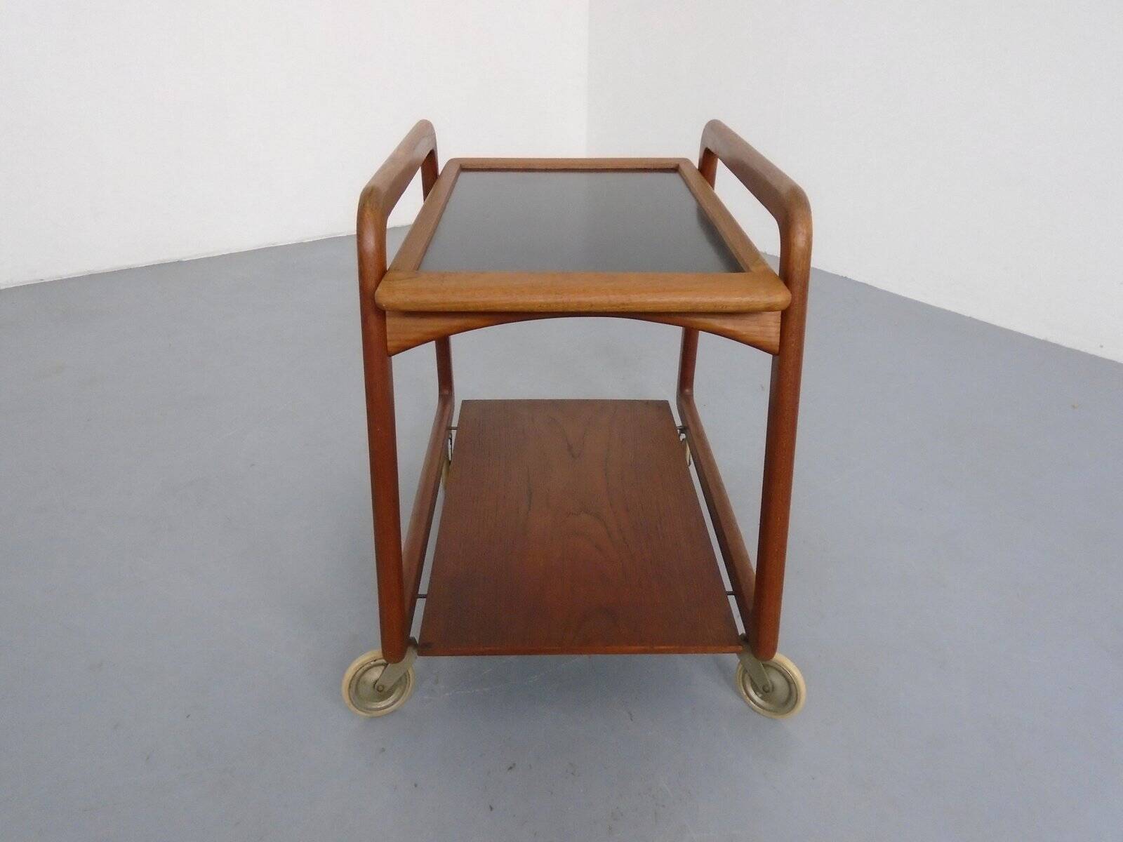 Danish Teak Bar Cart with Removable Tray from Silva, Denmark, 1960s