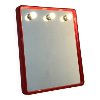 Red Mirror with Bulbs from Gedy, 1970