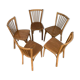 Series of 5 old baumann bistro chairs in curved wood