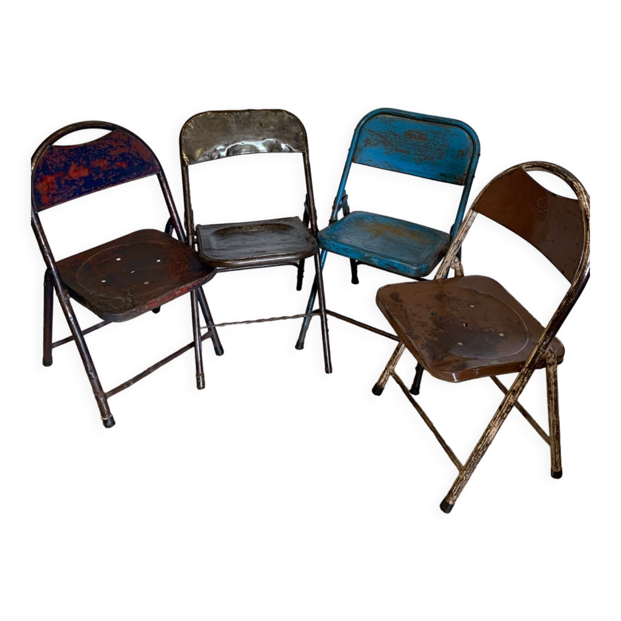 Folding metal chairs