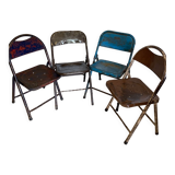 Folding metal chairs