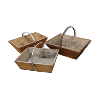 Trio of old gardener baskets