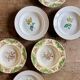 Set of 6 mismatched antique deep plates.
