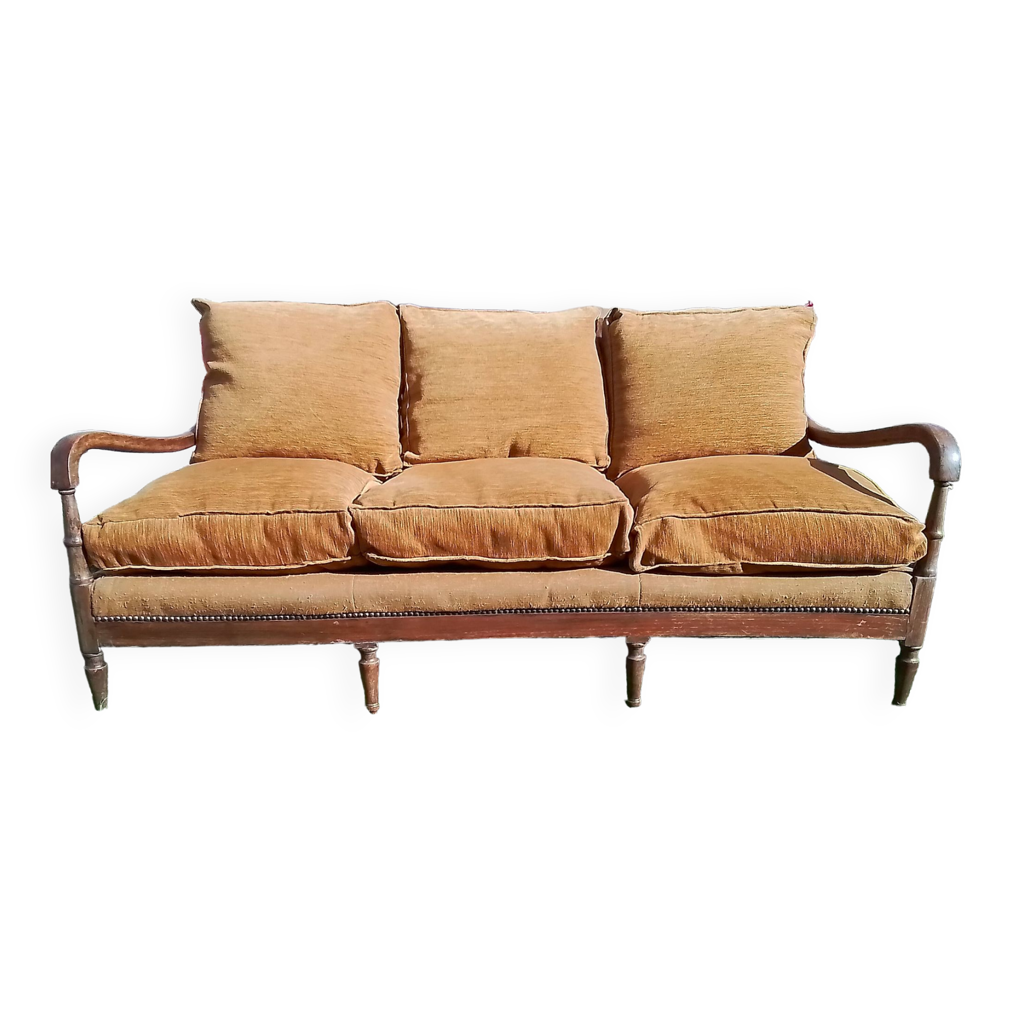 3-seater wooden sofa benches and feather seats