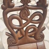 Pair of solid mahogany armchairs Madagascar around 1950