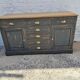 Cabinet bahut seven drawers and two doors patina gray