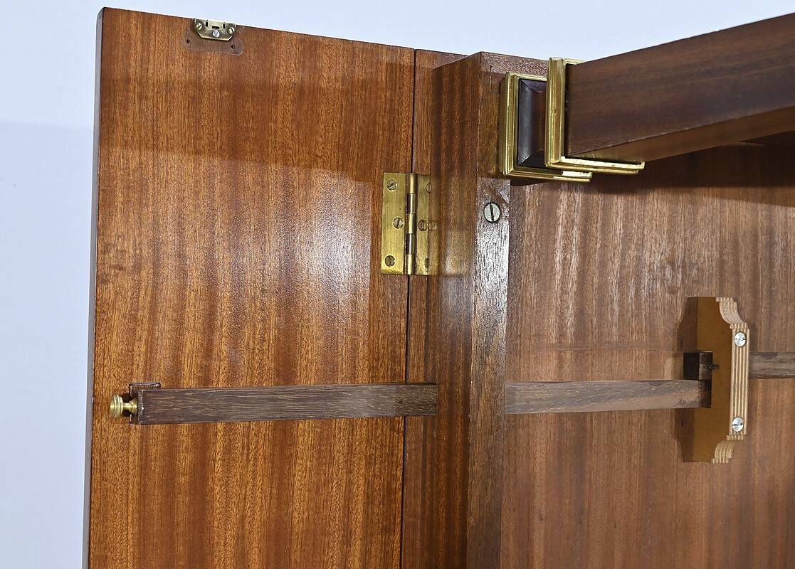 Important Shuttered Table in Sapelli Mahogany, Directoire style – 1970