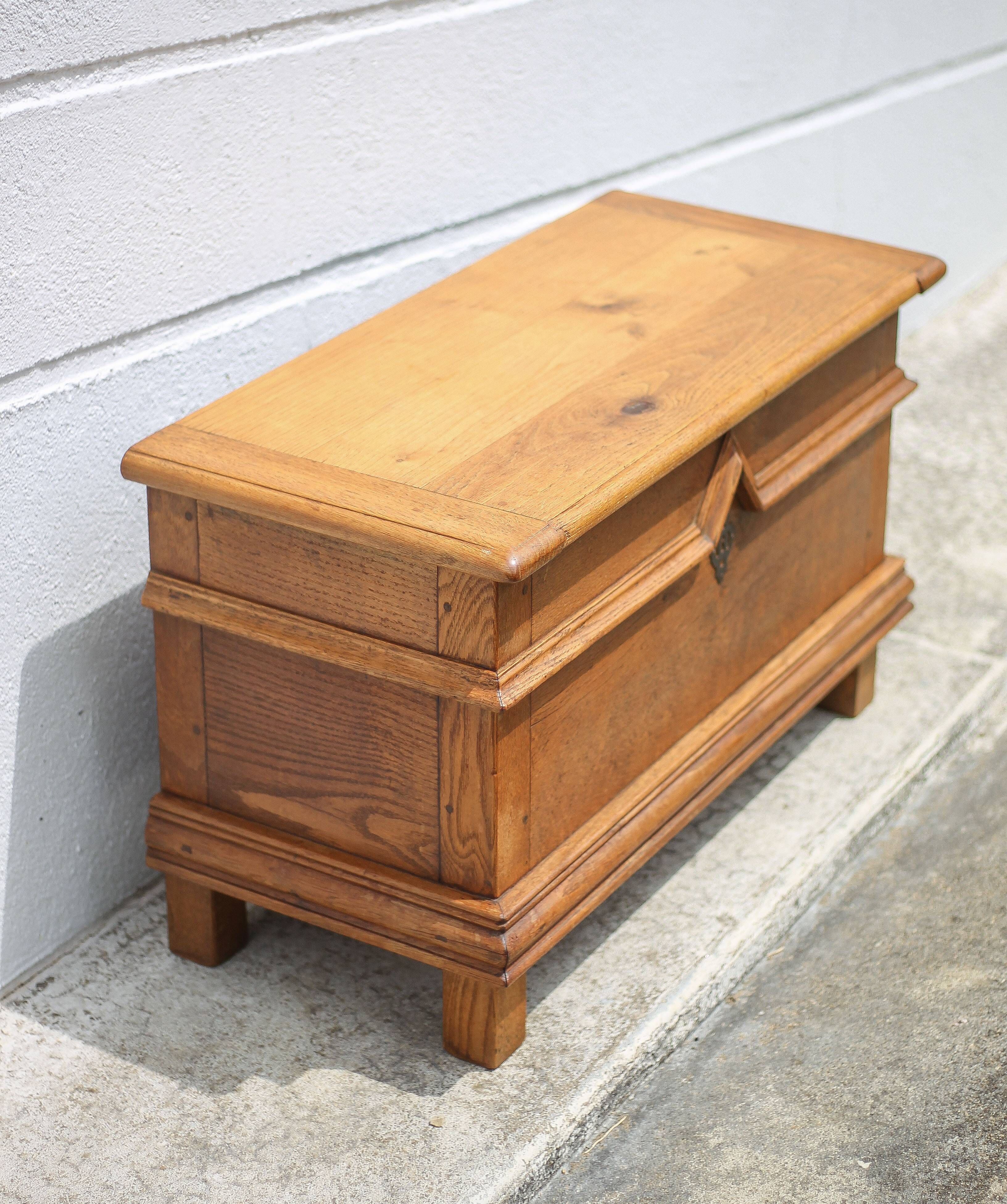 Old wooden chest, small storage chest, side table, wooden storage, trunk, wooden furniture
