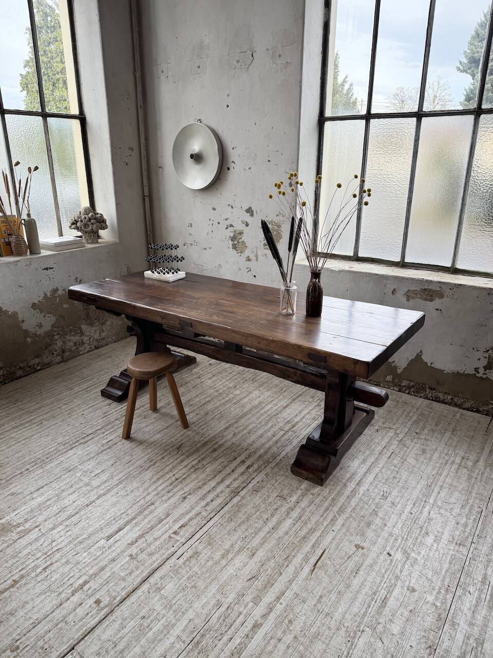 Table de monastère XXL en chêne, 19ème s.