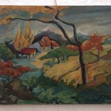 Tableau paysage automnal
