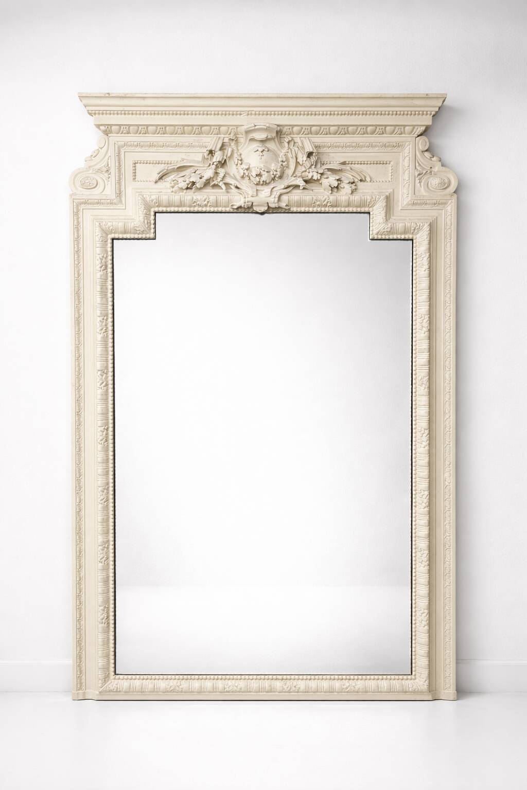 XXL antique mirror with mouldings