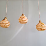 Art Deco suspension in marbled opaline and ouraline (4 available), 1920-30