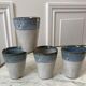 Lot de 4 verres tasses en grès vintage années 70