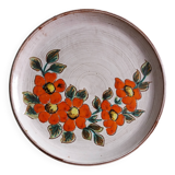 Vallauris handcrafted decorative wall plate with flower motif