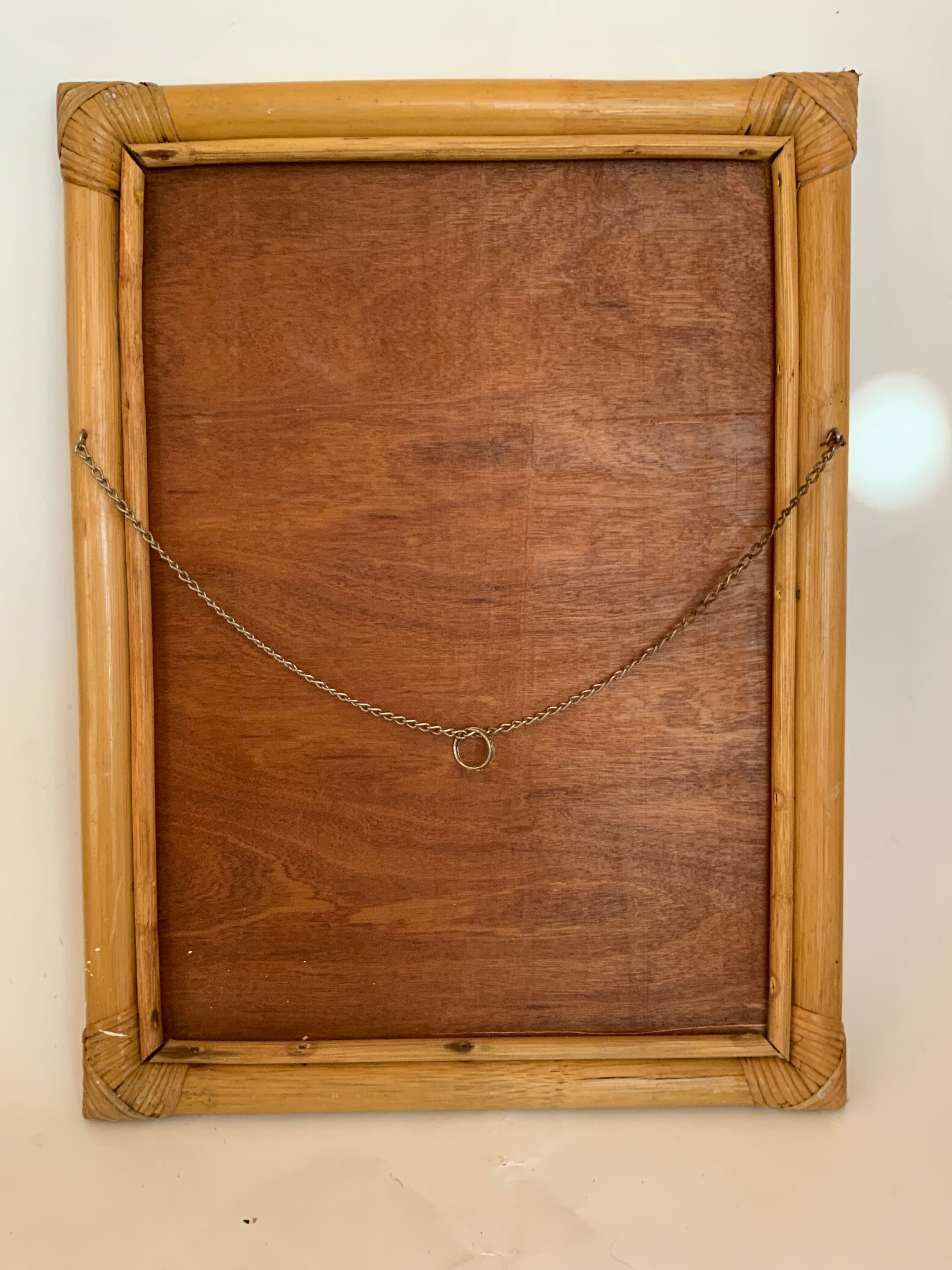 Vintage rattan mirror 45x60cm