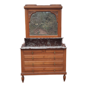 Commode coiffeuse chêne