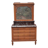 Commode coiffeuse chêne et marbre