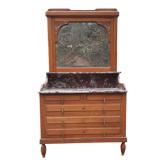 Commode coiffeuse chêne et marbre