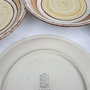 Set 11 plates Gien France model Etna spirals bohemian retro 1970