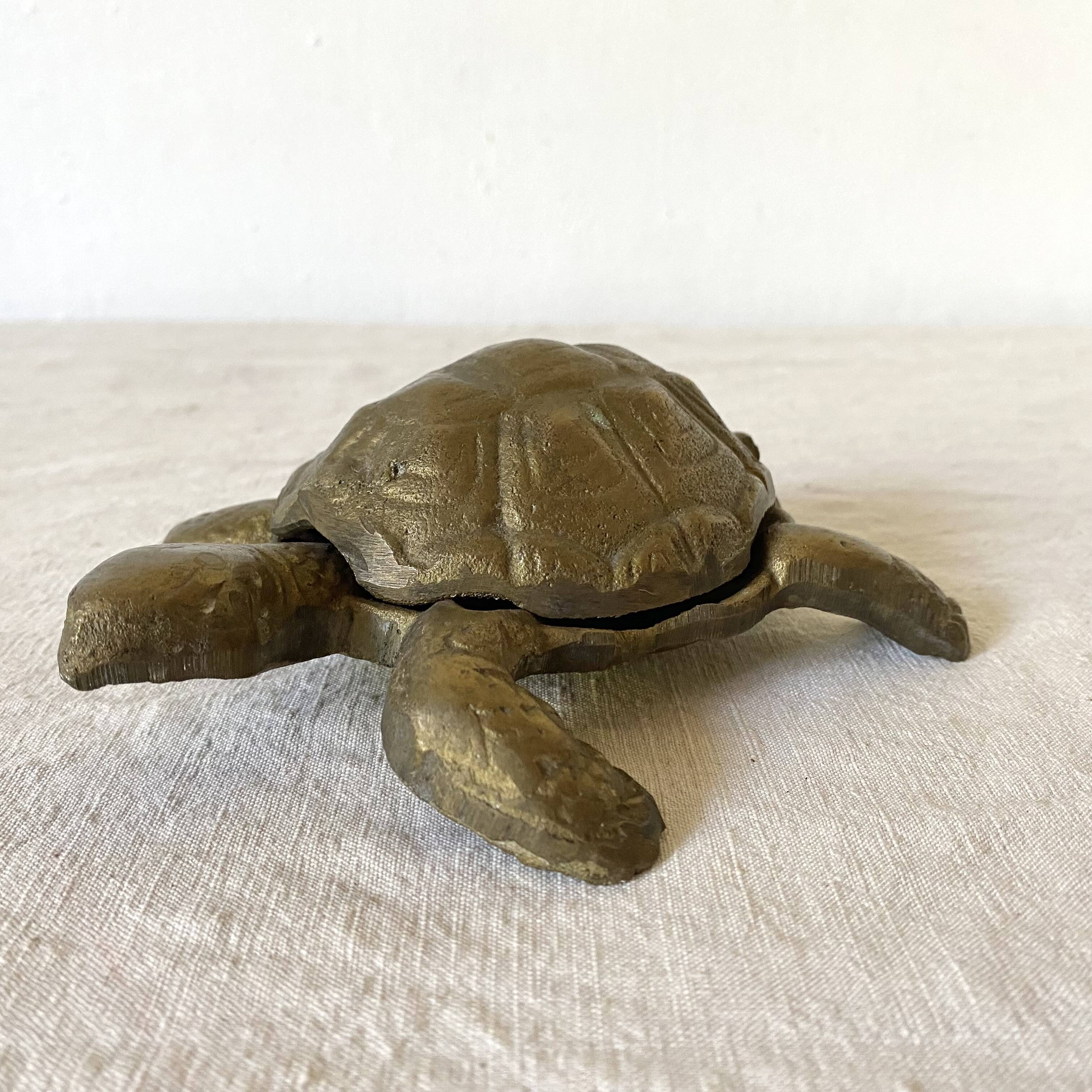 Brass turtle ashtray